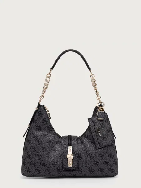 Geanta hobo Guess din piele gri