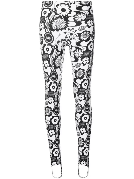 Leggings Amir Slama cu model floral cu imagine negru