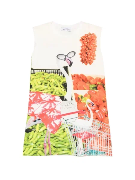 Rochie mini The Artistylist fără mâneci cu imagine alb