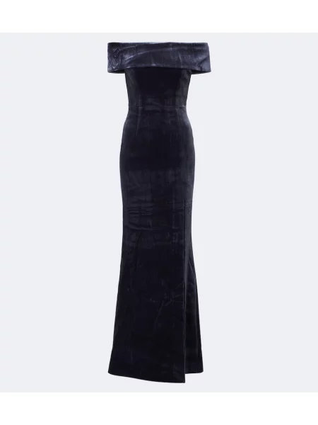 Rochie Rebecca Vallance de catifea albastru