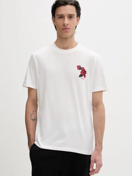 HUGO tricou din Dikerd alb