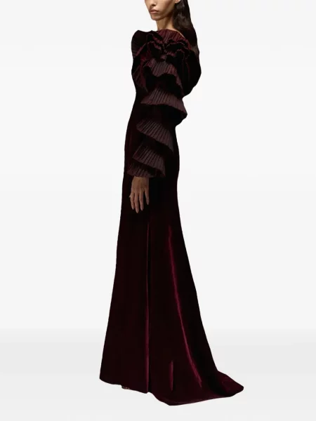 Maxi rochie maxi Tha Seen de catifea de costum roșu