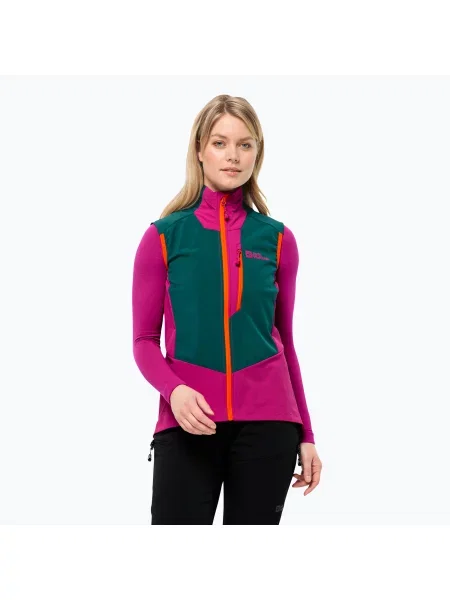 Jack Wolfskin Alpspitze sea green turistická bunda bez rukávů zelená