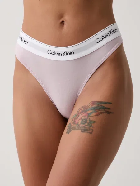 Calvin Klein Underwear tanga s bavlnou růžové