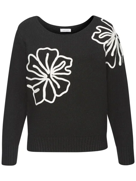 LASCANA Pulover negru alb