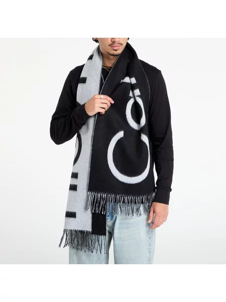 Κασκόλ Calvin Klein Bold Logo Brushed Scarf Black Universal μαύρο
