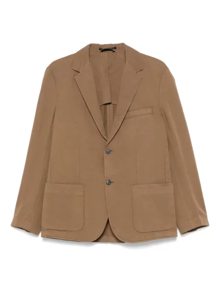 Sacou Sunspel din țesătură twill maro