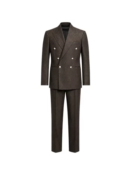 Costum Franzese Collection cu două rânduri de nasturi maro