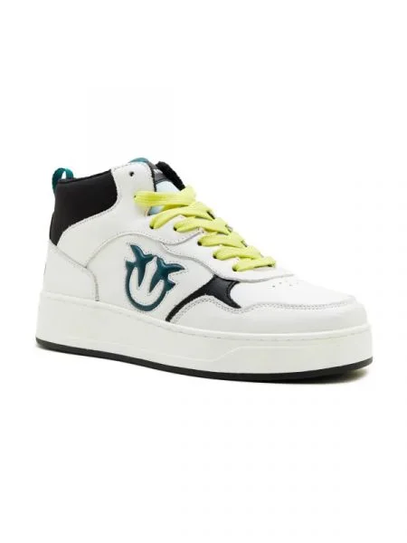 Pinko Sneakers DETROIT cu adaos de piele alb