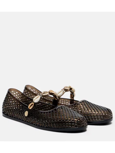 Balerini Ancient Greek Sandals plasă de plasă negru