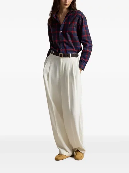 Hálós kockás pólóing Polo Ralph Lauren nyomtatás fekete