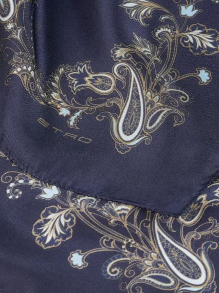 Cravată Etro cu imagine cu model paisley albastru