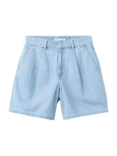 MANGO Pantaloni cu cute AMELIE deschis albastru