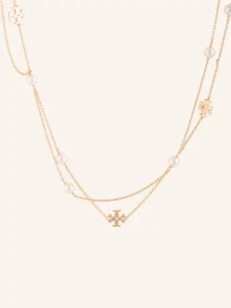 Tory Burch Náhrdelník Moondance zlatá bílá
