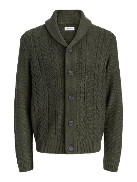 JACK & JONES Geacă tricotată JJJAMES închis verde