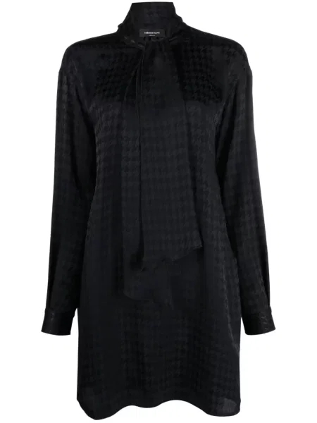 Sukienka Fabiana Filippi z nadrukiem w pepitkę niebieska