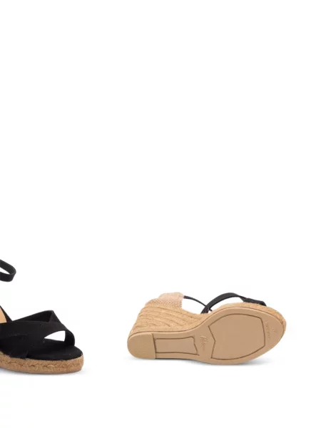 Espadrile Castaner cu cataramă cu bretele negru