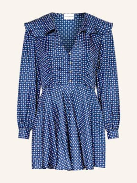 Claudie Pierlot Sukienka Z Wolantami schwarz niebieska