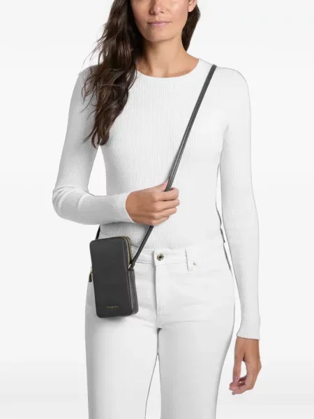 Kožená crossbody kabelka Michael Kors černá
