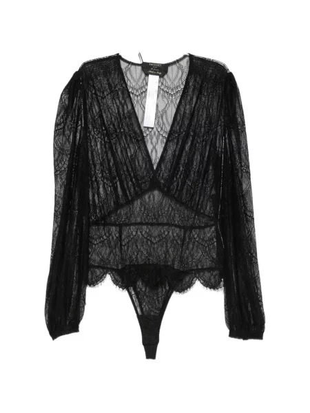 Lung body Twinset din dantelă negru