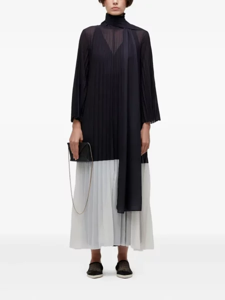 Sukienka midi Osklen plisowana do kolan garniturowa czarna