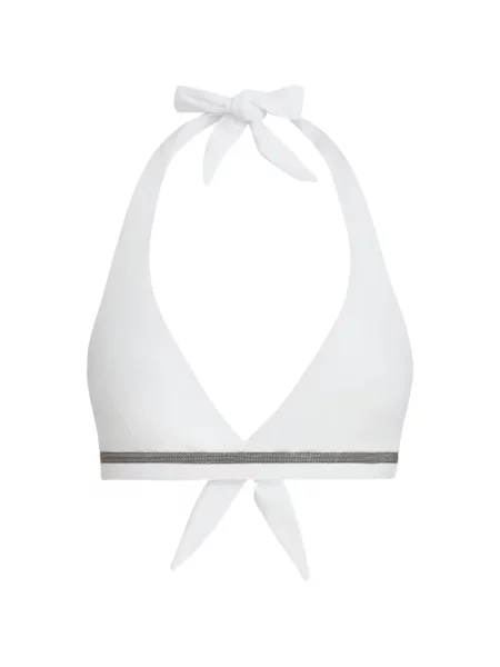 Top Brunello Cucinelli din jerseu alb