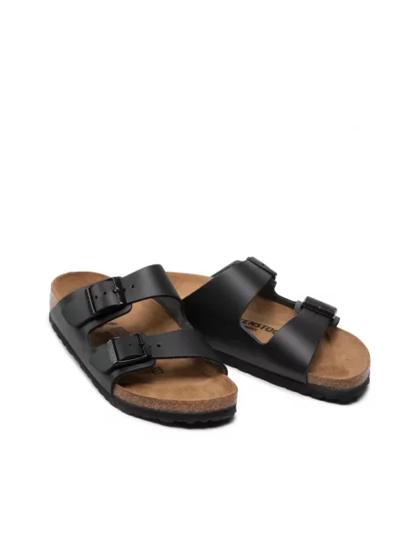 Birkenstock klapki skórzane Arizona czarne