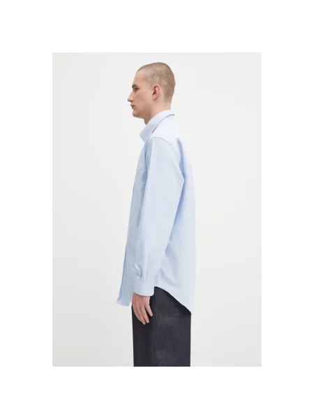 Drôle de Monsieur koszula La Chemise Oxford relaxed z kołnierzykiem klasycznym niebieski