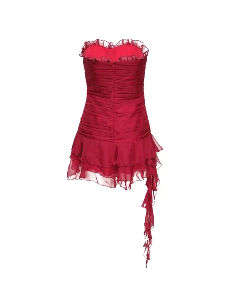 Rochie mini Kenzie Klambie cu volane roșu