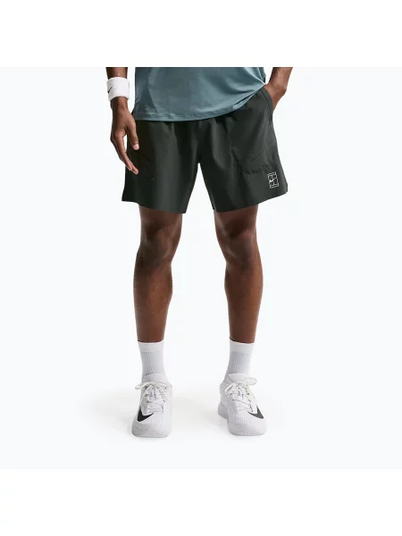 Pantaloni scurți de tenis pentru bărbați Nike Court Dri-Fit Advantage 6" black spruce/white alb