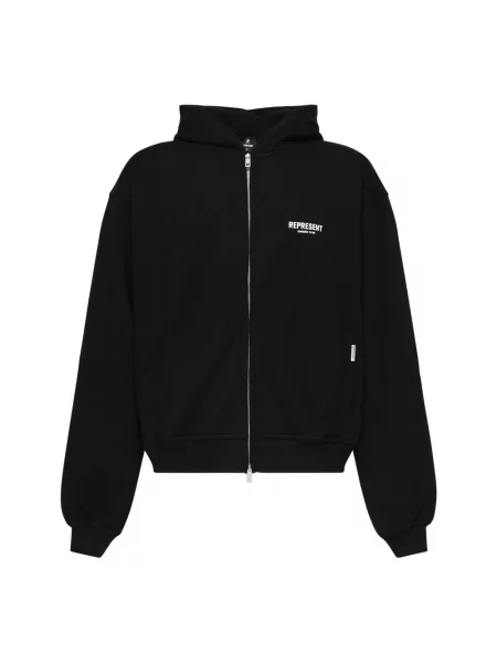 Represent bluza Represent Owners Club Zip Hoodie z kapturem z nadrukiem czarny