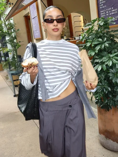 Bershka Koszulka Z Długim Rękawem I Nadrukiem Kobieta L Kremowy