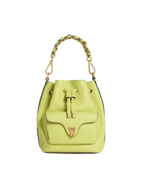 Mała torebka skórzana Coccinelle skórzana zielona