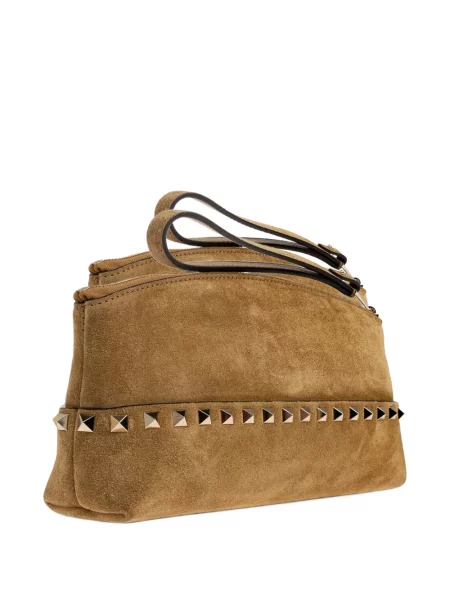 Clutch Valentino Garavani σουέτ καφέ
