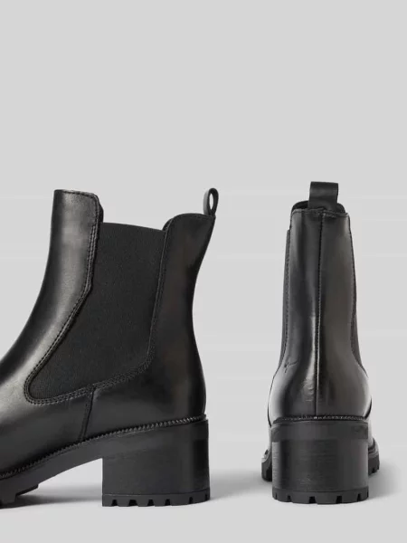 Buty chelsea z naturalnej skóry ze skóry bydlęcej Tamaris czarne
