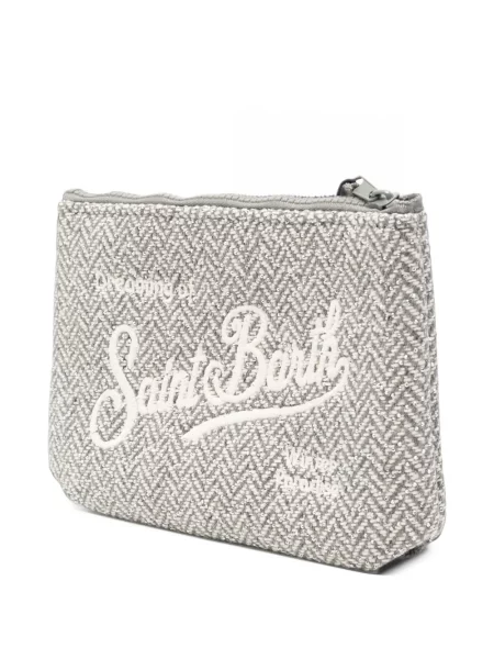 Geantă plic Mc2 Saint Barth de lână cu model herringbone gri