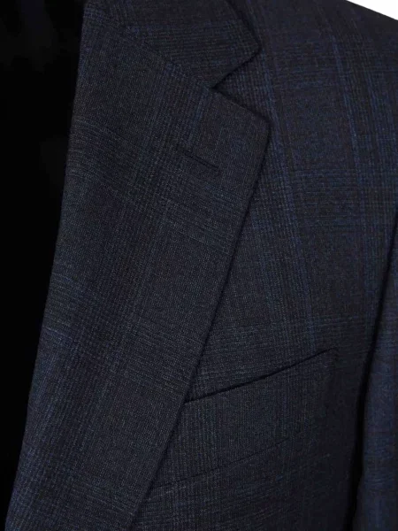 Costum Canali în carouri de costum albastru