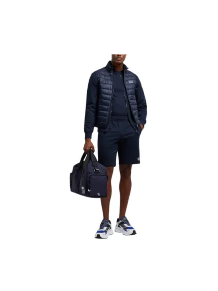 Kompaktowa kamizelka puchowa Ea7 Emporio Armani ze stójką niebieska
