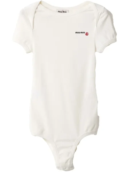 Body Miu Miu cu broderie alb
