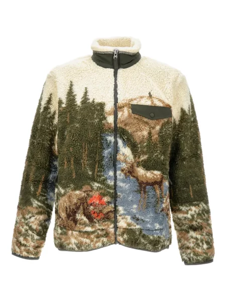 Fular Polo Ralph Lauren din fleece cu franjuri în carouri verde