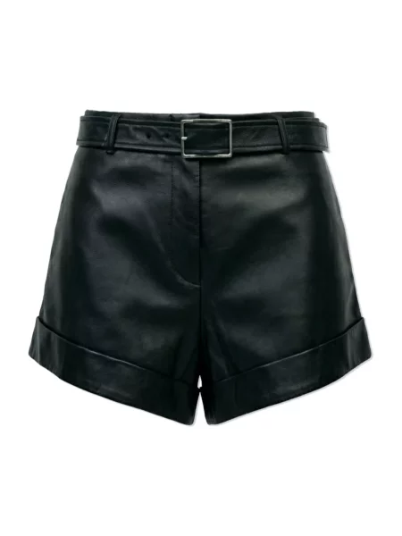 Skórzane szorty Sportmax skórzane czarne