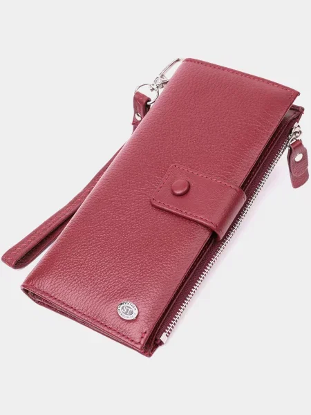 Кожаный кошелек St Leather Accessories бордовый