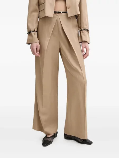 Pantaloni Isabelle Blanche plisate maro