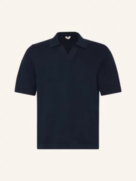 Arket Pletené Polo Tričko tmavě modrá