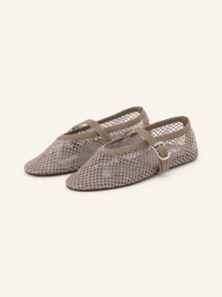 Alaïa Baleriny Mary Jane Z Kamieniami Ozdobnymi rosegold srebrne