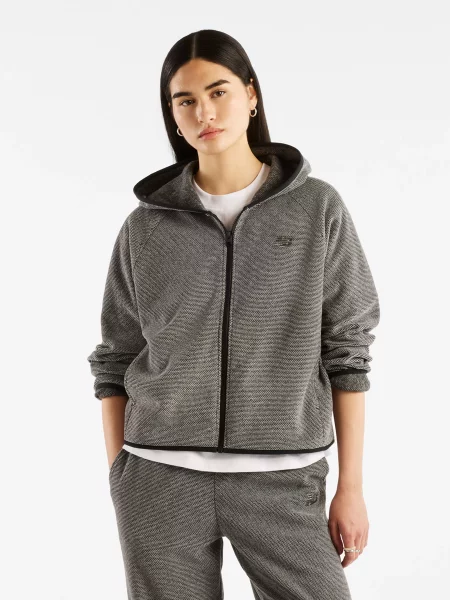 Флісова кофта New Balance TEXTURED FLEECE сірий