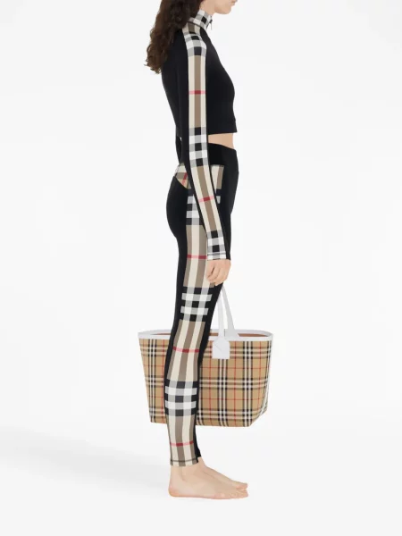 Tajice Burberry karirane od jersey crna