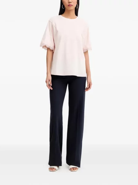 Tricou Twinset din dantelă roz
