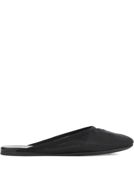 Papuci tip mules Miu Miu cu broderie fără toc negru