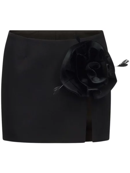 Spódnica Area wełniana w kwiatki czarna